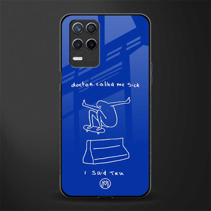 sick skateboarder blue doodle glass case for realme 8 5g image