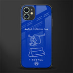 sick skateboarder blue doodle glass case for iphone 11 image