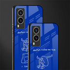 sick skateboarder blue doodle glass case for vivo v21e 5g image-2