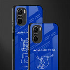 sick skateboarder blue doodle glass case for mi 11x 5g image-2