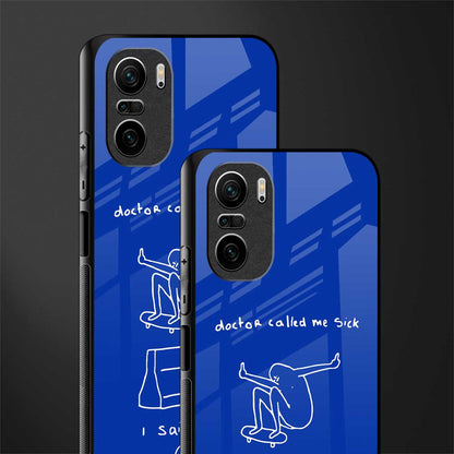 sick skateboarder blue doodle glass case for mi 11x 5g image-2