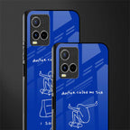 sick skateboarder blue doodle glass case for vivo y21 image-2