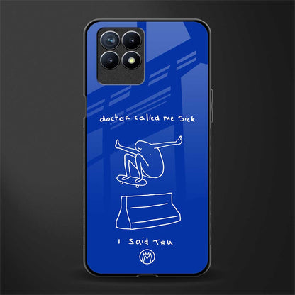 sick skateboarder blue doodle glass case for realme 8i image