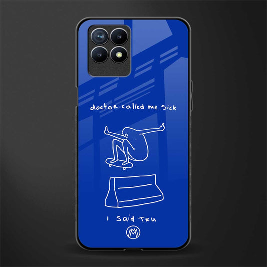 sick skateboarder blue doodle glass case for realme 8i image