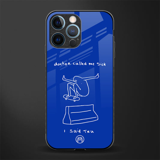 sick skateboarder blue doodle glass case for iphone 13 pro image
