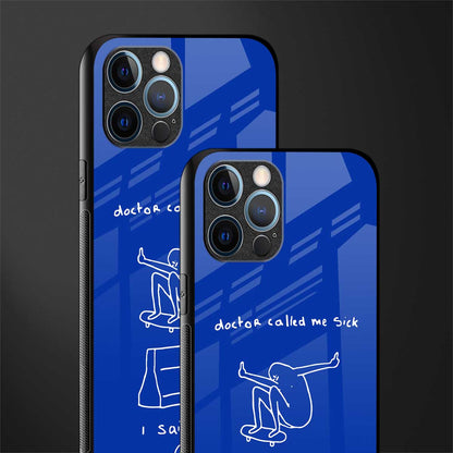 sick skateboarder blue doodle glass case for iphone 12 pro max image-2