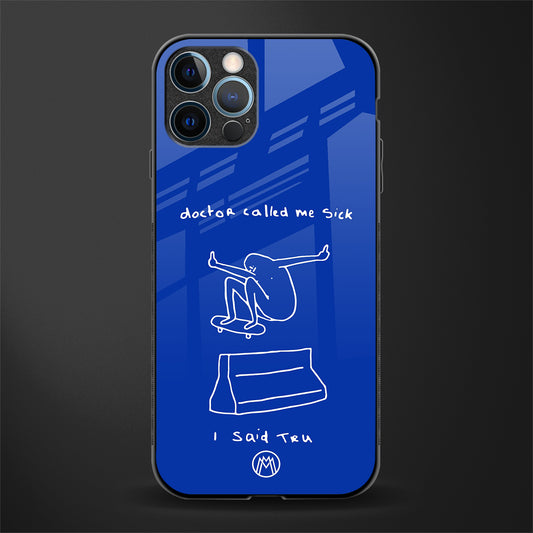 sick skateboarder blue doodle glass case for iphone 14 pro max image