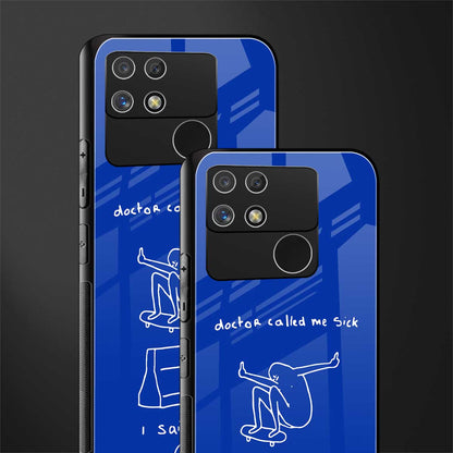 sick skateboarder blue doodle back phone cover | glass case for realme narzo 50a