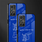 sick skateboarder blue doodle glass case for redmi 10 prime image-2