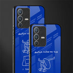 sick skateboarder blue doodle glass case for vivo v23 pro 5g image-2