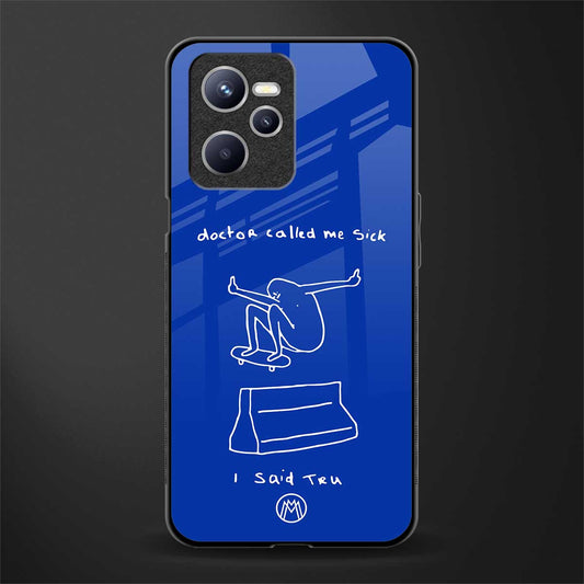 sick skateboarder blue doodle glass case for realme c35 image