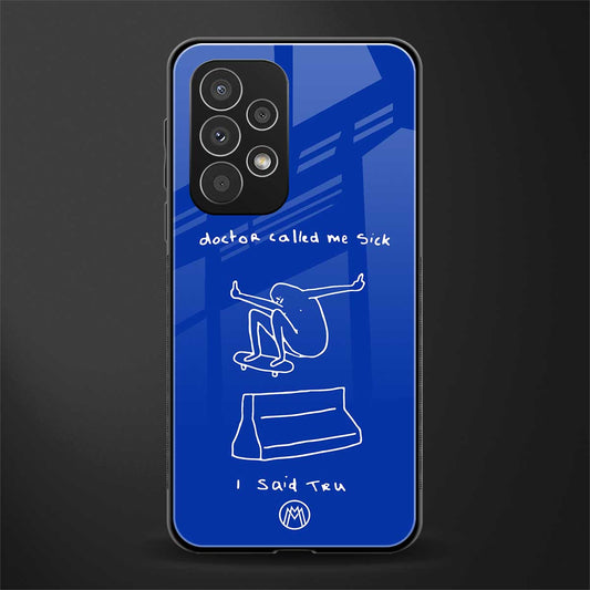 sick skateboarder blue doodle back phone cover | glass case for samsung galaxy a73 5g