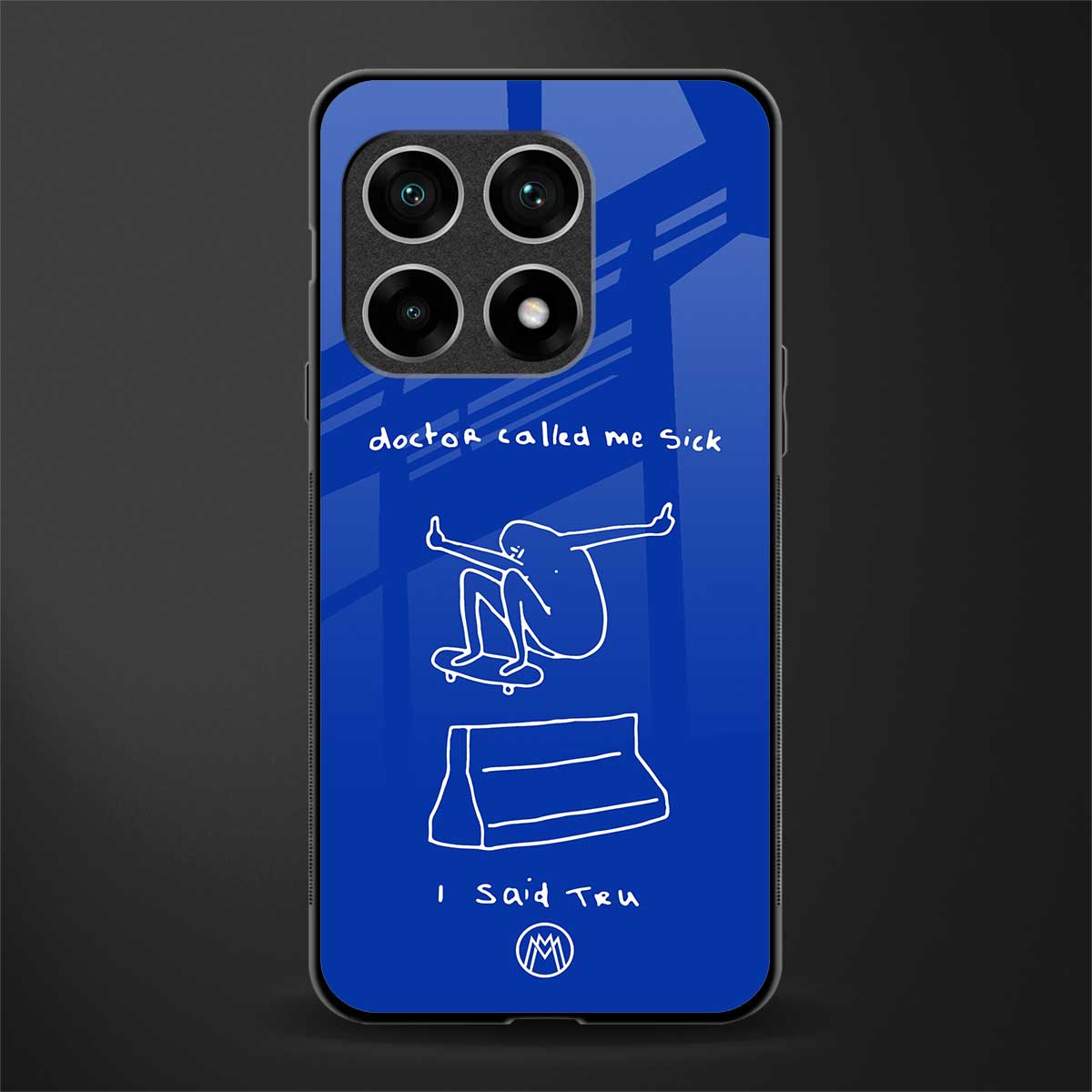 sick skateboarder blue doodle glass case for oneplus 10 pro 5g image