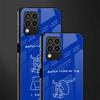 sick skateboarder blue doodle back phone cover | glass case for samsung galaxy m33 5g