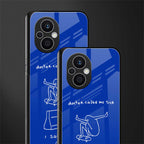 sick skateboarder blue doodle back phone cover | glass case for oppo f21 pro 5g