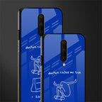 sick skateboarder blue doodle glass case for oneplus 7 pro image-2