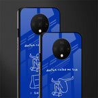 sick skateboarder blue doodle glass case for oneplus 7t image-2