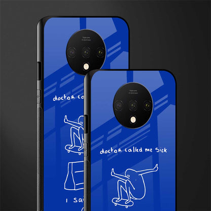 sick skateboarder blue doodle glass case for oneplus 7t image-2