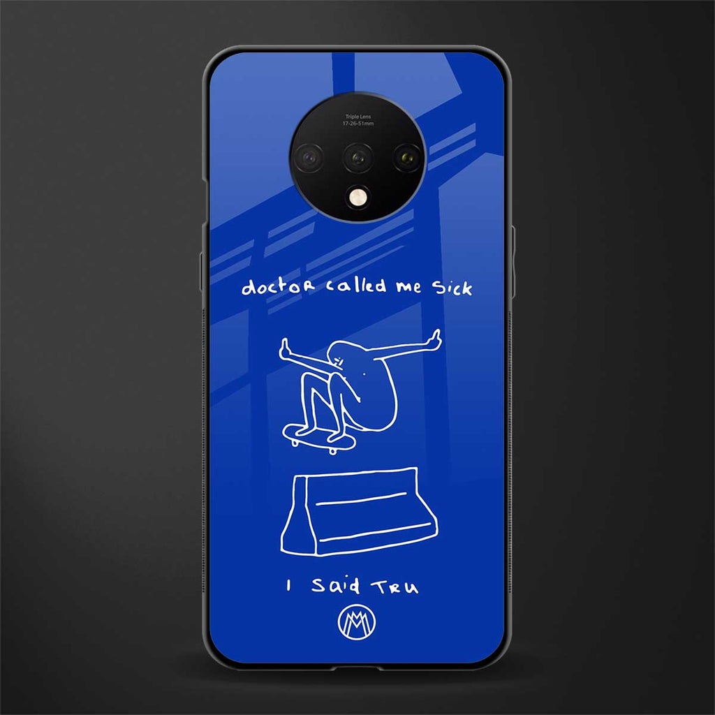 sick skateboarder blue doodle glass case for oneplus 7t image