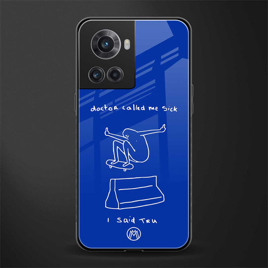 sick skateboarder blue doodle back phone cover | glass case for oneplus 10r 5g