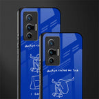 sick skateboarder blue doodle glass case for vivo x70 image-2