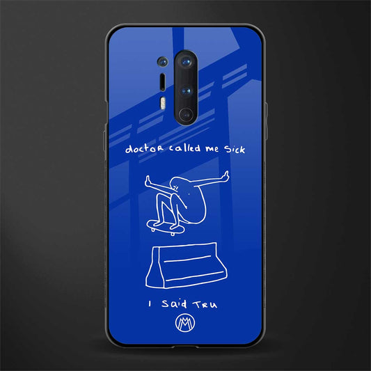 sick skateboarder blue doodle glass case for oneplus 8 pro image