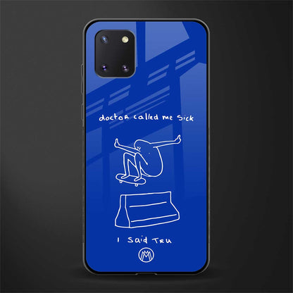 sick skateboarder blue doodle glass case for samsung a81 image