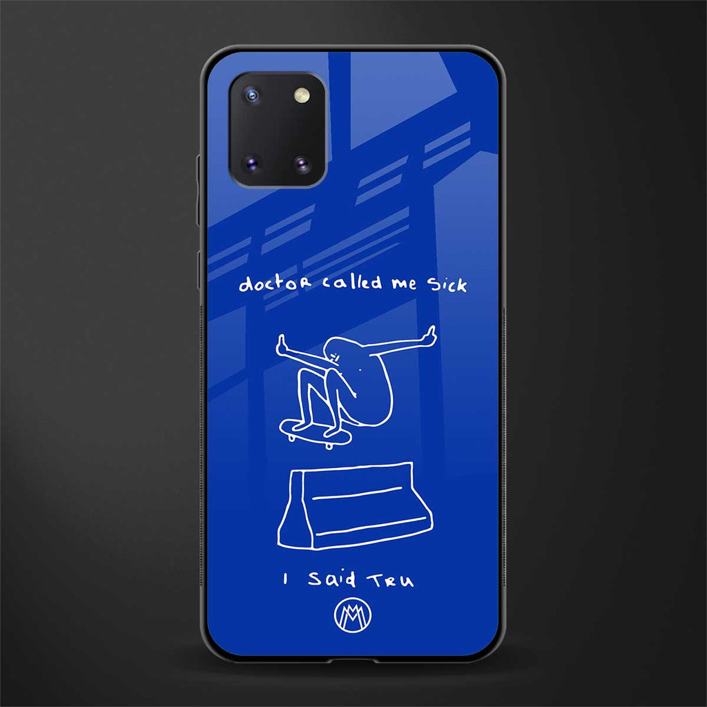 sick skateboarder blue doodle glass case for samsung galaxy note 10 lite image