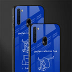 sick skateboarder blue doodle glass case for samsung a21 image-2