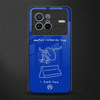 sick skateboarder blue doodle glass case for vivo x80 image