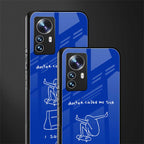 sick skateboarder blue doodle back phone cover | glass case for xiaomi 12 pro
