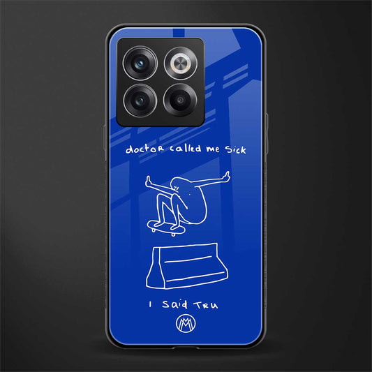 sick skateboarder blue doodle back phone cover | glass case for oneplus 10t