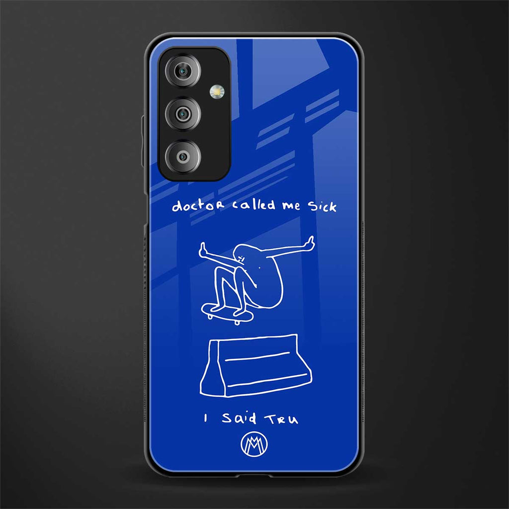 sick skateboarder blue doodle back phone cover | glass case for samsung galaxy f23 5g