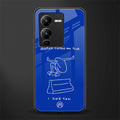 sick skateboarder blue doodle back phone cover | glass case for vivo v25 pro 5g