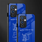 sick skateboarder blue doodle back phone cover | glass case for oneplus 9