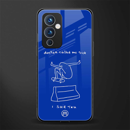 sick skateboarder blue doodle back phone cover | glass case for oneplus 9