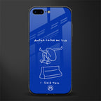 sick skateboarder blue doodle glass case for iphone 8 plus image