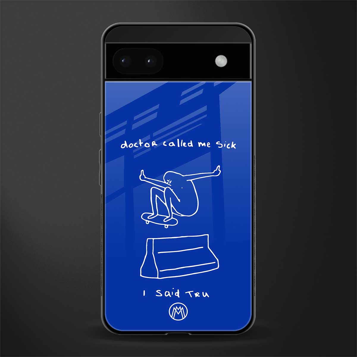 sick skateboarder blue doodle back phone cover | glass case for google pixel 6a