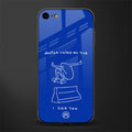 sick skateboarder blue doodle glass case for iphone se 2020 image