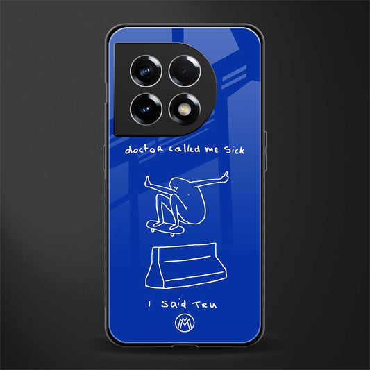 sick skateboarder blue doodle back phone cover | glass case for oneplus 11