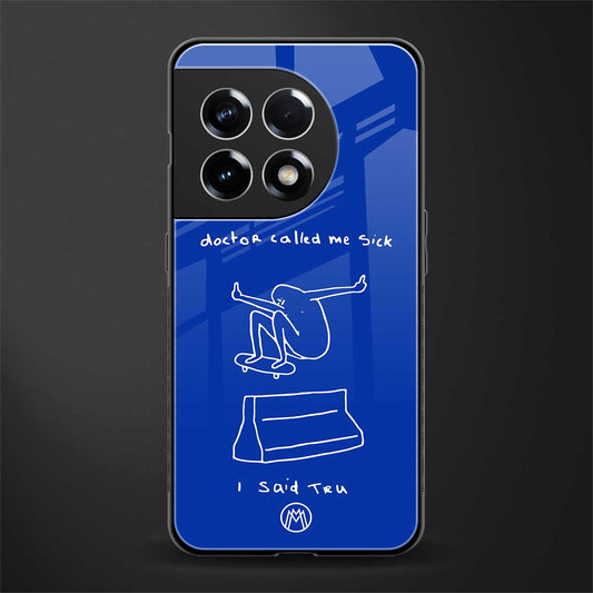 sick skateboarder blue doodle back phone cover | glass case for oneplus 11r
