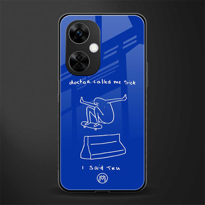 sick skateboarder blue doodle back phone cover | glass case for oneplus nord ce 3 lite