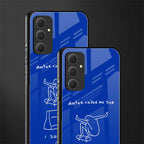 sick skateboarder blue doodle back phone cover | glass case for samsung galaxy a54 5g