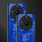 sick skateboarder blue doodle back phone cover | glass case for realme 11 pro 5g