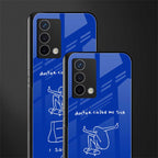 sick skateboarder blue doodle back phone cover | glass case for oppo a74 4g