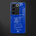 sick skateboarder blue doodle back phone cover | glass case for vivo v27 pro 5g