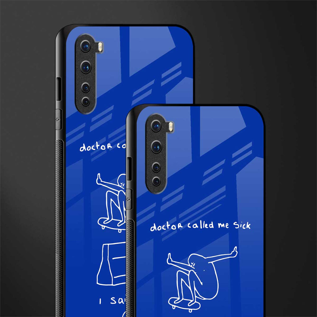 sick skateboarder blue doodle glass case for oneplus nord ac2001 image-2