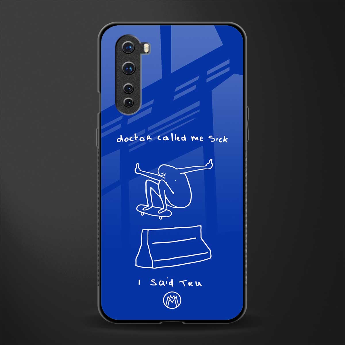 sick skateboarder blue doodle glass case for oneplus nord ac2001 image