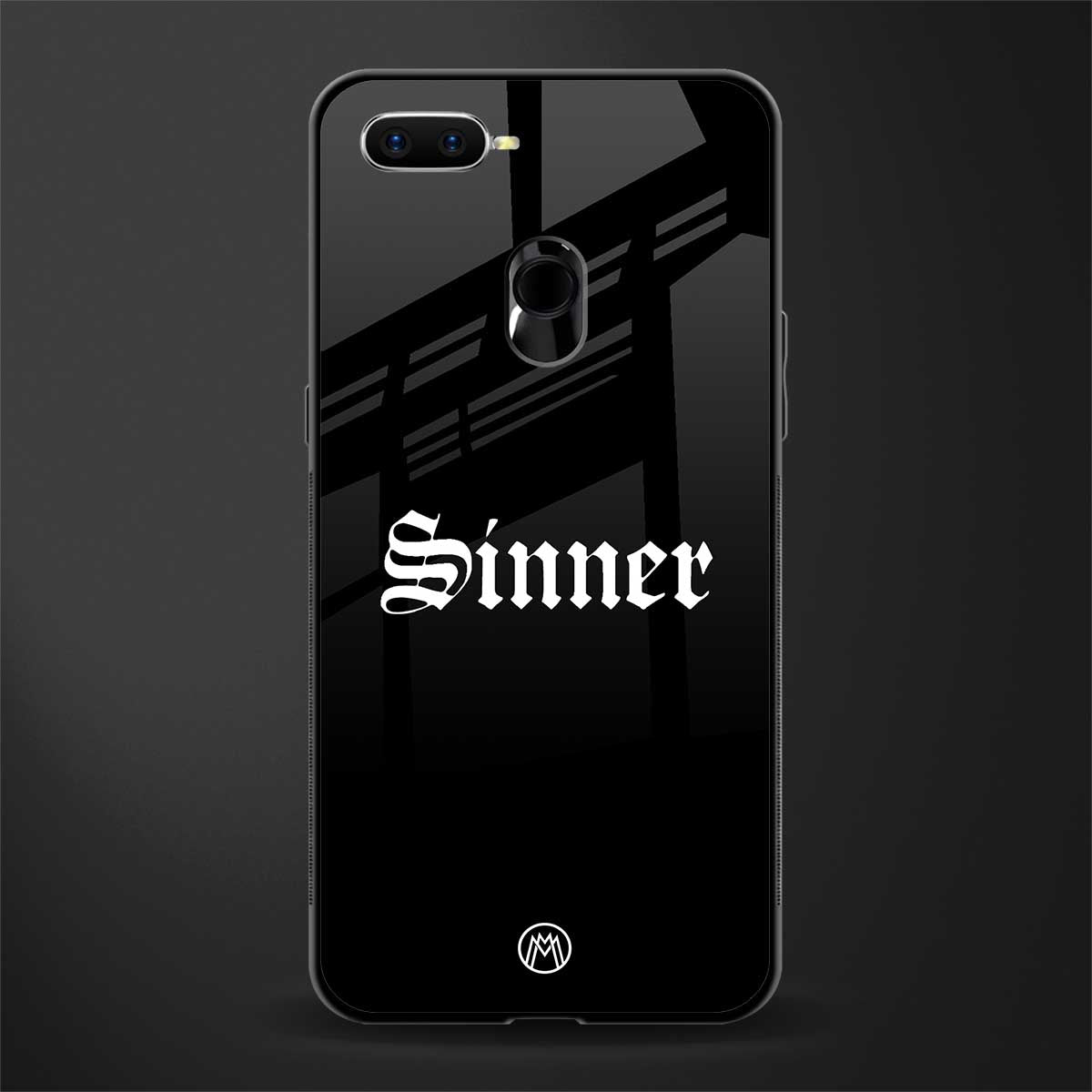 sinner glass case for oppo a12 image