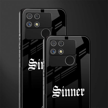 sinner back phone cover | glass case for realme narzo 50a